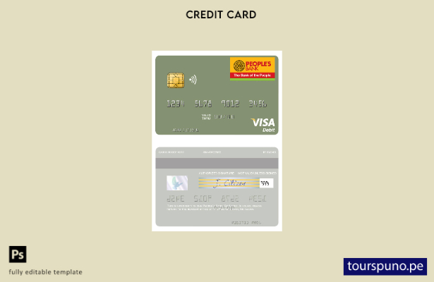 lista para imprimir plantilla de tarjeta de débito visa del Banco Popular de Sri